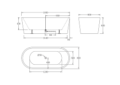 Изображение Акриловая ванна BelBagno BB71-1800-NERO-W0 180х80 Акриловая ванна BelBagno BB71-1800-NERO-W0 180х80 , изображение 3