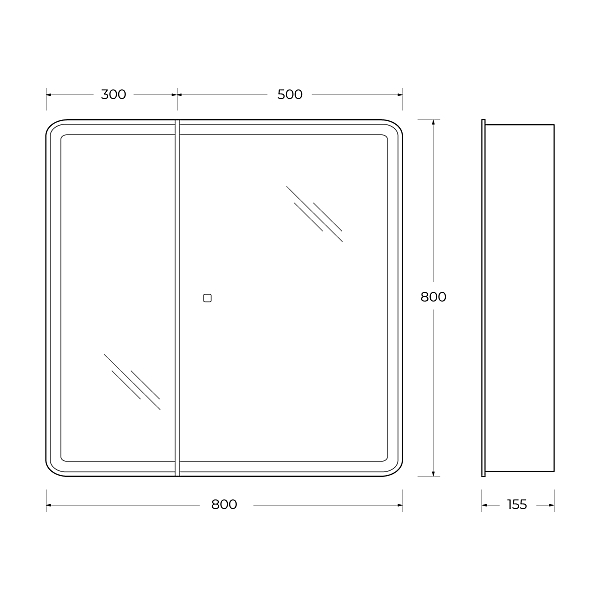 Зеркало-шкаф BelBagno Marino SPC-MAR-800/800-2A-LED-TCH , изображение 16