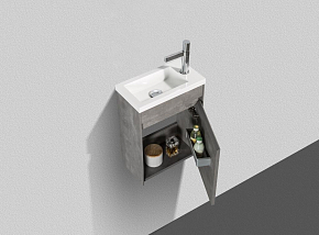 Фото Тумба под раковину BelBagno Pietra Mini 40 R подвесная, stucco cemento