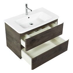 Фото Тумба под раковину BelBagno Albano-Cer 80 подвесная, rovere nature grigio