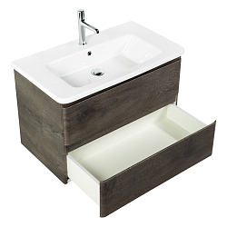 Фото Тумба под раковину BelBagno Albano-Cer 80 подвесная, rovere nature grigio
