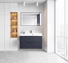 Фото Тумба под раковину BelBagno Vittoria 100 подвесная, grigio opaco