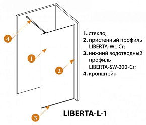 Фото Душевая перегородка Cezares Liberta L-1-80-120-C-Cr