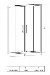 Фото Душевая дверь Esbano ES-140DW 140