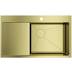 Фото Мойка кухонная Omoikiri Akisame 86-LG-R Side светлое золото