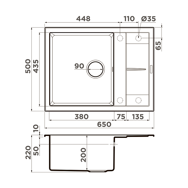 Мойка кухонная Omoikiri Sumi 65-WH белый , изображение 4