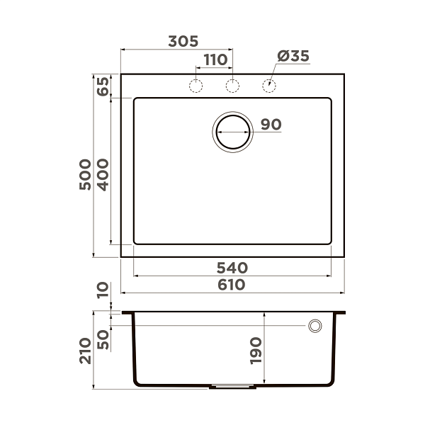 Мойка кухонная Omoikiri Bosen 61-GR leningrad grey , изображение 2
