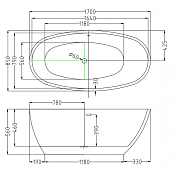Акриловая ванна Esbano Sophia ESVASOPHB 170x85 , изображение 3