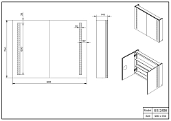 Зеркало-шкаф Esbano ES-2406 , изображение 3