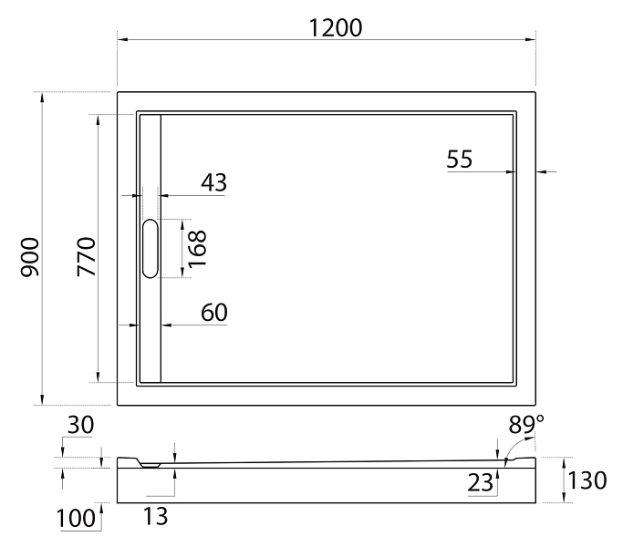 Поддон для душа Cezares TRAY-AS-AH-120/90-30-W , изображение 3