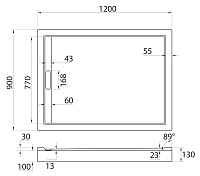 Поддон для душа Cezares TRAY-AS-AH-120/90-30-W , изображение 3