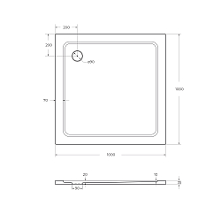 Фото Поддон для душа Cezares TRAY-M-A-100-35-W