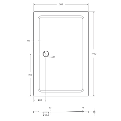 Фото Поддон для душа Cezares TRAY-M-AH-140/90-35-W