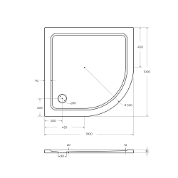 Фото Поддон для душа Cezares TRAY-M-R-100-550-35-W