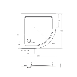 Фото Поддон для душа Cezares TRAY-M-R-90-550-35-W