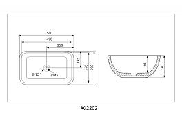 Раковина Abber Rechteck AC2202MBE , изображение 4