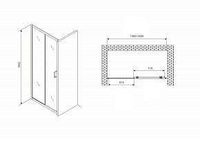 Фото Душевая дверь Abber Schwarzer Diamant AG30140B5 140 см