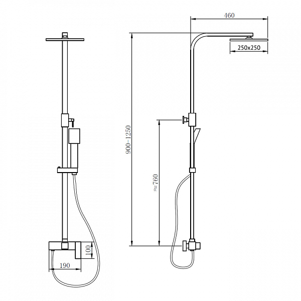 Душевая стойка Abber Daheim AF8220B , изображение 5