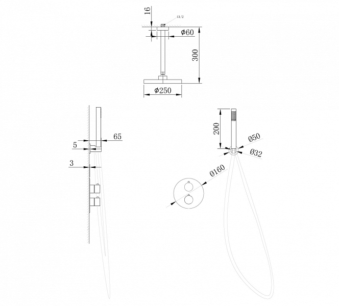 Душевой комплект Abber Wasser Kreis AF8121B , изображение 3