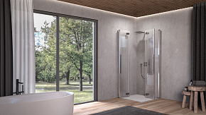Фото Душевой уголок Kolpa San Polaris Fold Q 90х90 см silver