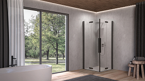 Фото Душевой уголок Kolpa San Polaris Fold Q 80х80 см black