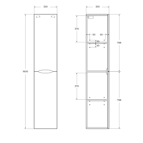 Шкаф-пенал BelBagno Acqua ACQUA-1600-2A-SC-BL-P , изображение 6