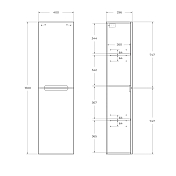 Шкаф-пенал BelBagno Etna 1500-2A-SC-RW-P-R , изображение 6