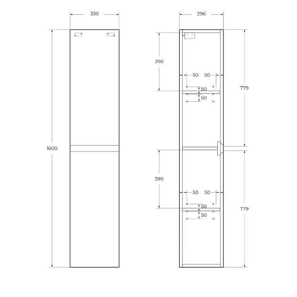 Шкаф-пенал BelBagno Kraft 1600-2A-SC-PP-R , изображение 8