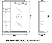 Изображение Зеркало-шкаф BelBagno Marino SPC-600/750-1A-BL-P-L левый Зеркало-шкаф BelBagno Marino SPC-600/750-1A-BL-P-L левый , изображение 14