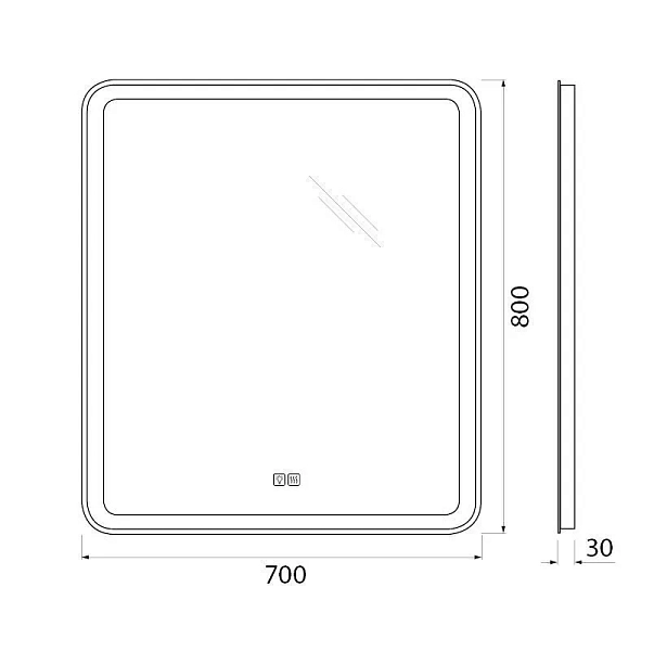 Зеркало BelBagno Marino SPC-MAR-700-800-LED-TCH-WARM , изображение 9