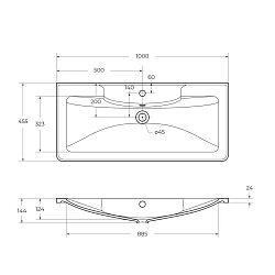 Фото Мебельная раковина BelBagno Marino BB1000/455-LV-MR-ALR 100 см