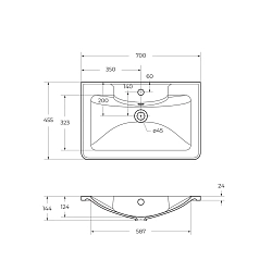 Фото Мебельная раковина BelBagno BB700/455-LV-MR-ALR 70 см