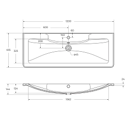 Фото Мебельная раковина BelBagno BB1200/455-LV-MR-ALR 120 см