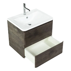 Фото Тумба под раковину BelBagno Albano 60 подвесная, rovere nature grigio