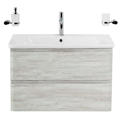Фото Тумба под раковину BelBagno Albano-Cer 80 подвесная, rovere vintage bianco