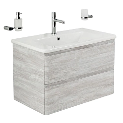 Фото Тумба под раковину BelBagno Albano-Cer 80 подвесная, rovere vintage bianco