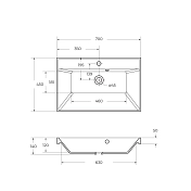 Мебельная раковина BelBagno Marino BB700/450-LV-MR-AST 70 см , изображение 3