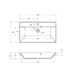 Фото Мебельная раковина BelBagno Marino BB800/450-LV-ART-AST-NERO 80 см