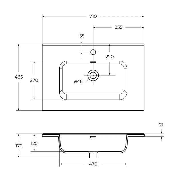 Мебельная раковина BelBagno BB700ETL 70 см , изображение 3