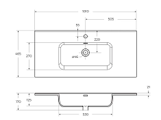 Мебельная раковина BelBagno BB1000ETL 90 см , изображение 3