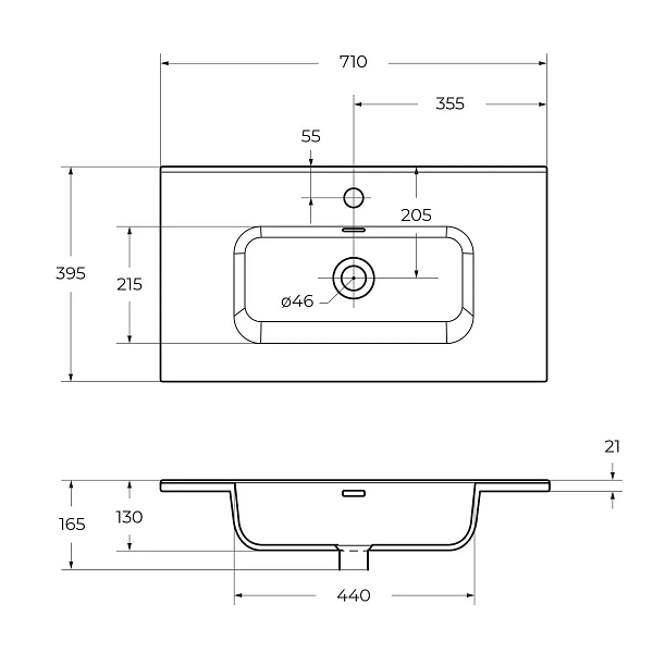 Мебельная раковина BelBagno BB700/390ETL 70 см , изображение 3
