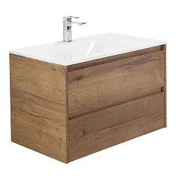 Фото Тумба под раковину BelBagno Kraft 80 подвесная, rovere tabacco