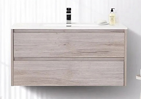 Фото Тумба под раковину BelBagno Kraft 100 подвесная, rovere galifax bianco