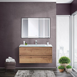Фото Тумба под раковину BelBagno Kraft 100 подвесная, rovere tabacco