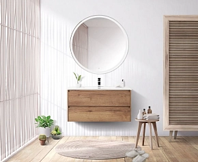 Фото Тумба под раковину BelBagno Kraft 100 подвесная, rovere tabacco