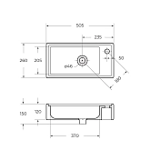 Мебельная раковина BelBagno Mini 7045-KL 50 см , изображение 3