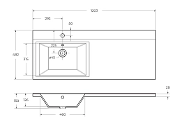 Мебельная раковина BelBagno Marino BB1200/480-LV-MR-L 120 L , изображение 3