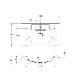 Фото Мебельная раковина BelBagno Marino BB800/450-LV-MR-PR 80 см