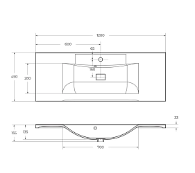 Фото Мебельная раковина BelBagno Marino BB1200/450-LV-MR-PR 120 см