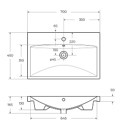 Фото Мебельная раковина BelBagno BB-0321-70-LVB 70 см